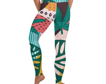 Fitness Leggings Tropical Print 