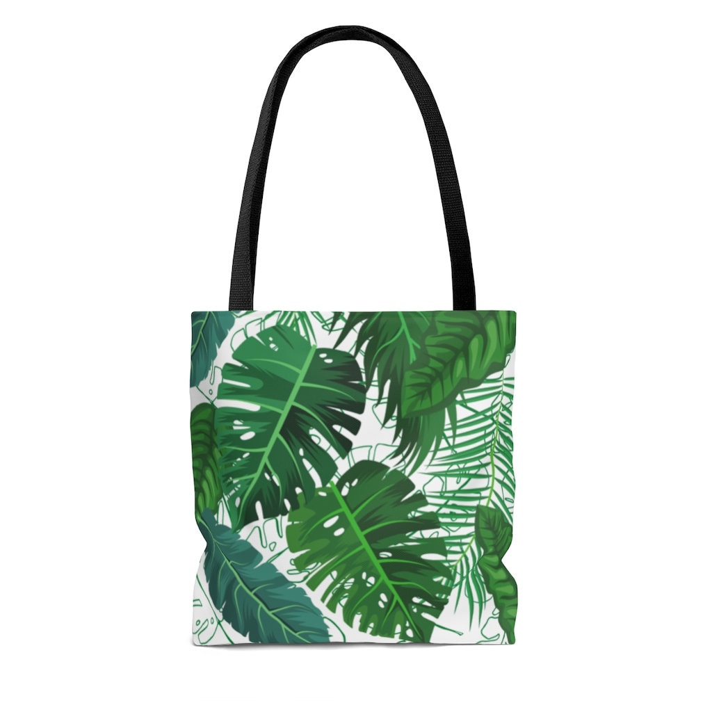 Tropical Leaves Tote Bag Shopping Bag Beach Bag Fabric | Etsy