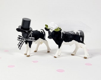 Wedding Cow Cake Toppers, Wedding Farm Animal Cake Topper, Cow Cake Topper, Farm Cake, Cow Cake, Mr & Mrs Cake Topper, Wedding, Just Married