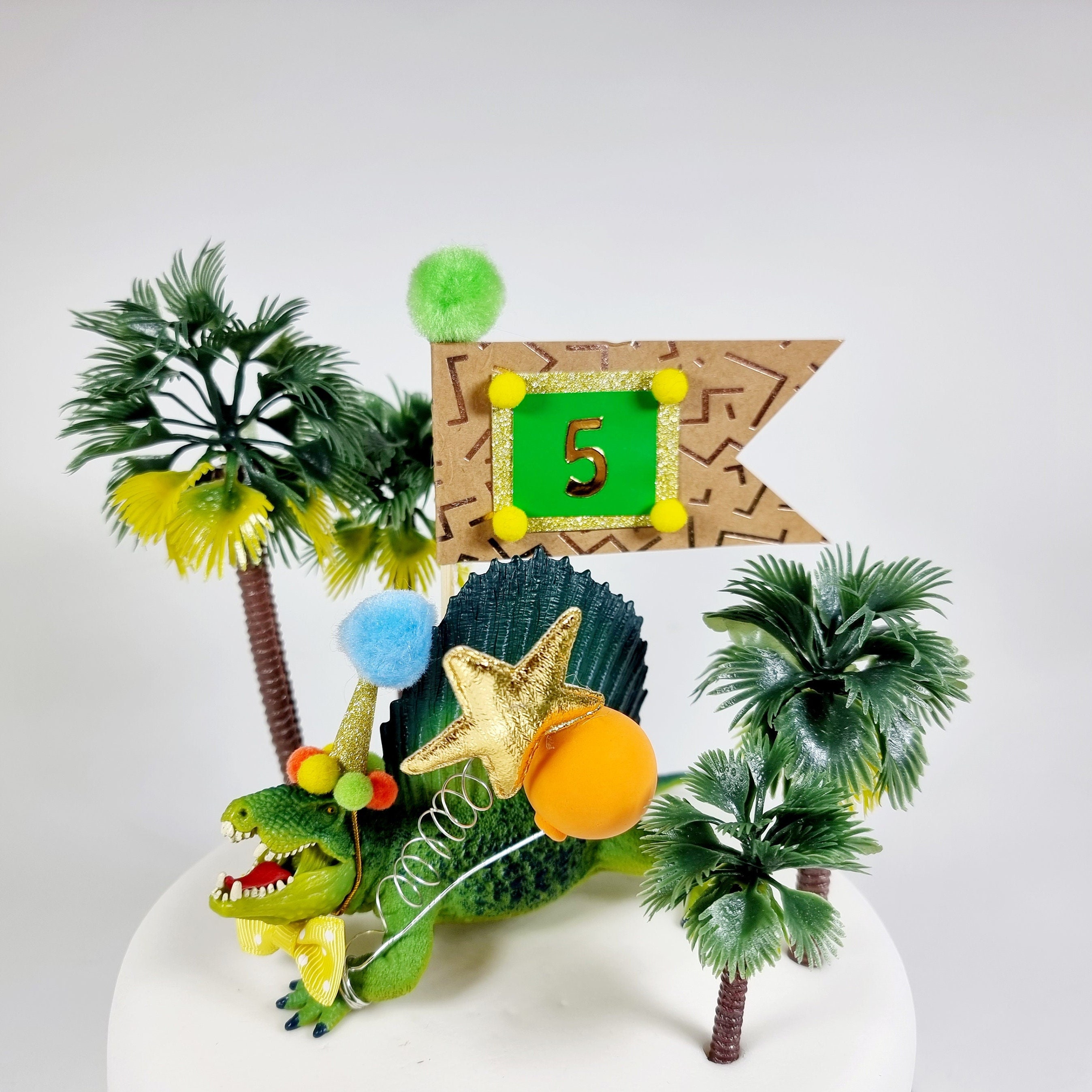 Palm Tree Cake Topper Mini Palm Trees Dinosaur Cake Topper Etsy
