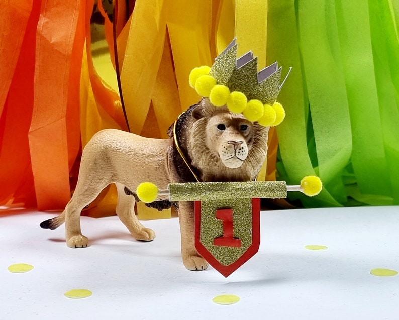 LION CAKE TOPPER, Party Animal, Decoration, Safari, Boys Party, Girls Party, Lion, Animal Party, Wild One, Lion King,Jungle,Animal Cake. image 2