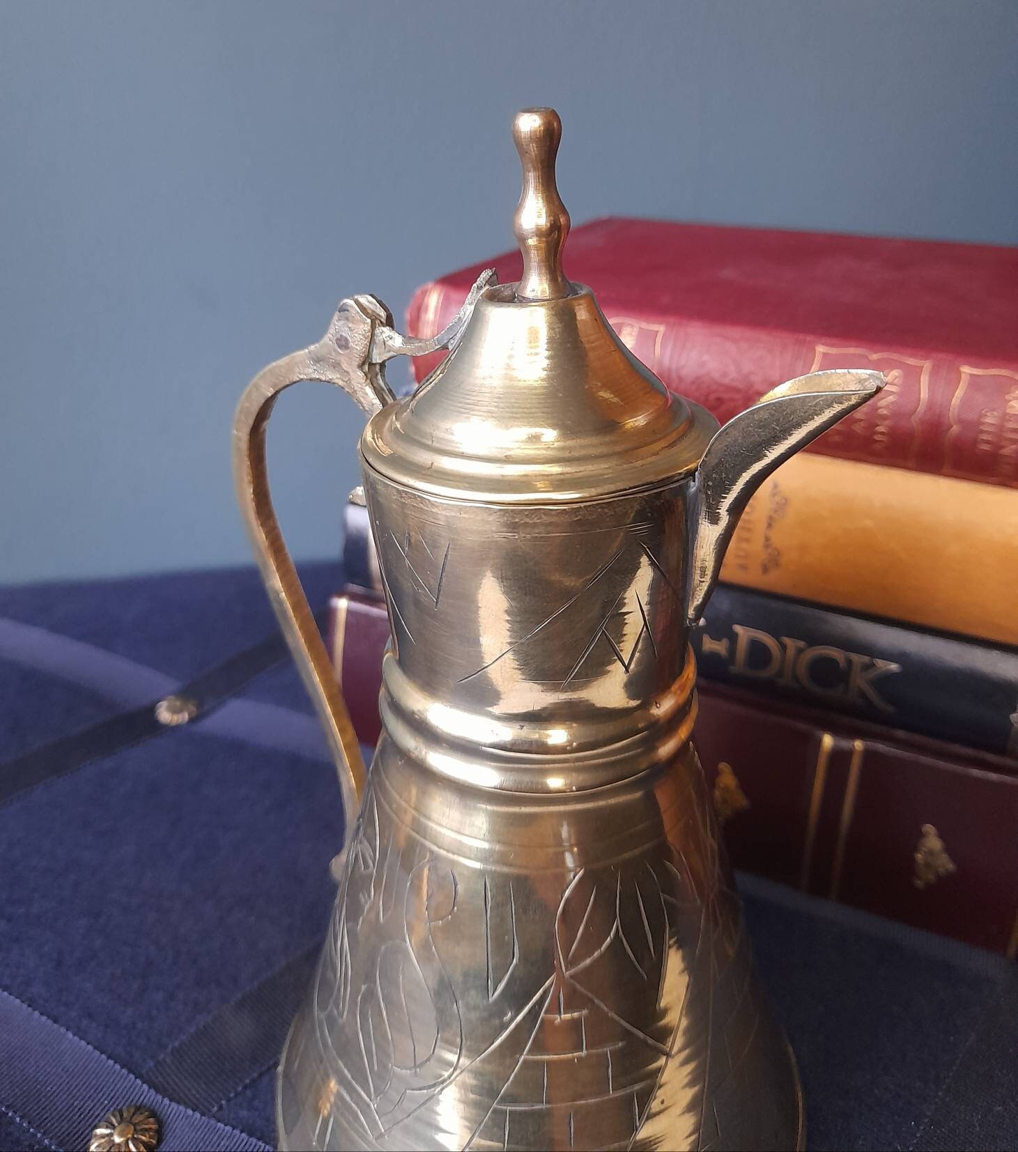 Vintage Egyptian Revival Teapot Brass / Hand Engraved / Etsy
