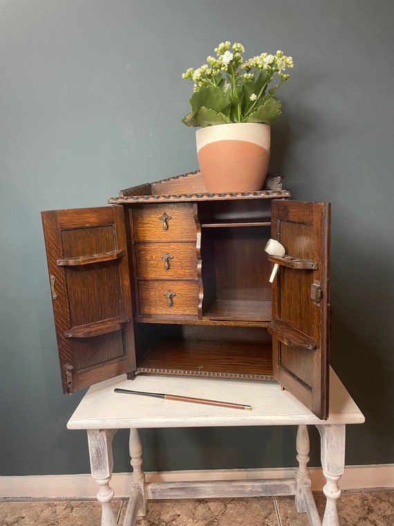 Antique Edwardian Pipe / Smokers Solid Wood Cupboard Etsy UK