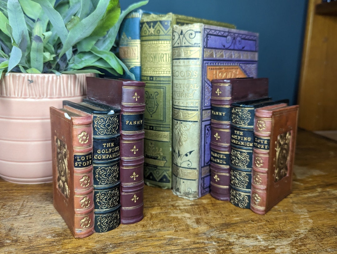 Vintage Book Shaped Bookends Fanny / the Golfing Companion / Love Story ...