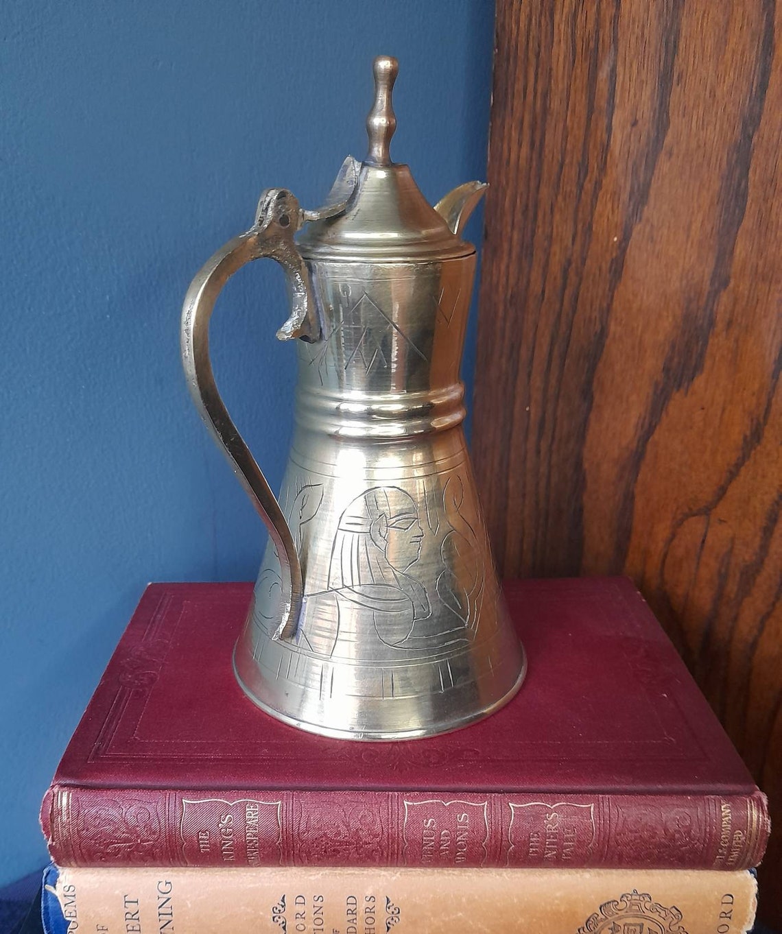 Vintage Egyptian Revival Teapot Brass / Hand Engraved / Etsy