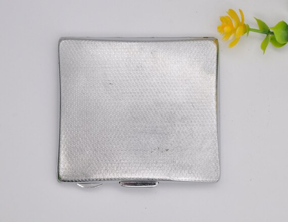 Cigarette Case Chromium Plated with Elastic Tie -… - image 3