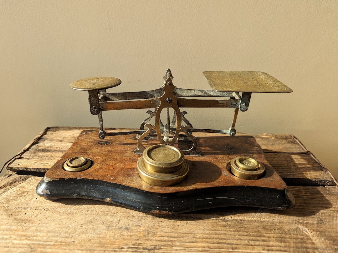 Antique Victorian Postal Scales Letter Scales Brass With Etsy