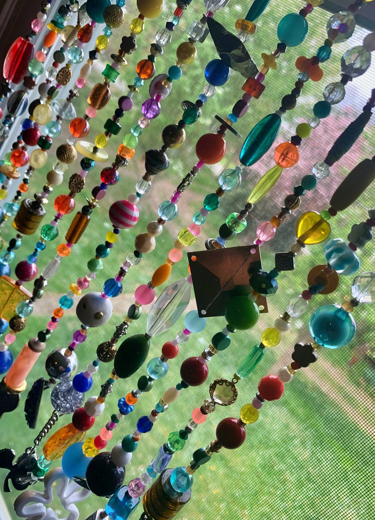 Handmade Beaded Window Curtain Etsy