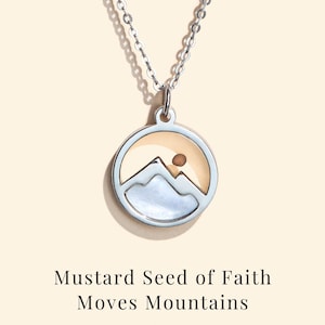 Move Mountains Pearl Necklace - Sterling Silver, Christian Gift, Matthew 17:20