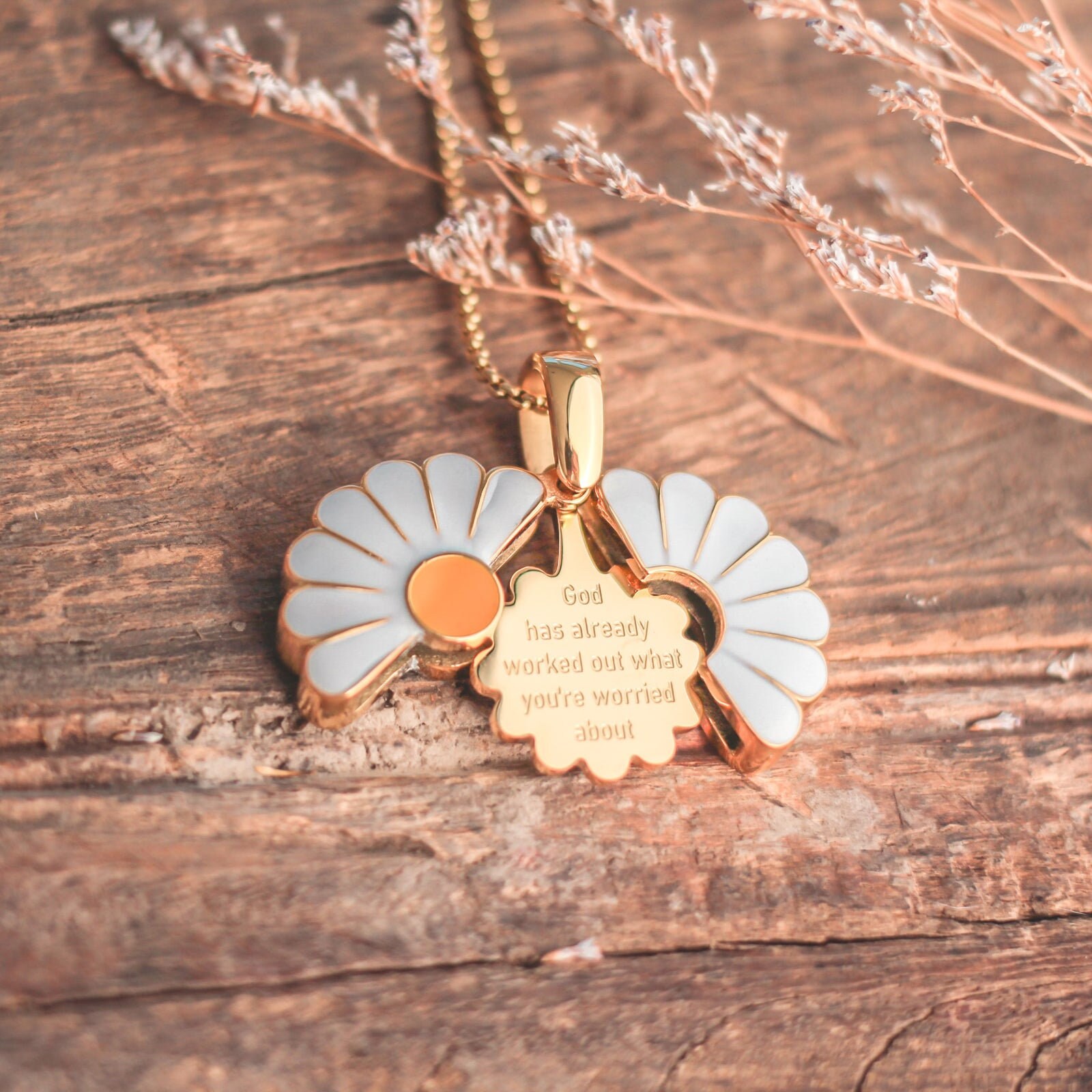 Hidden Message Daisy Locket Necklace Christian Jewelry Etsy