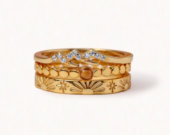 Mountain Ridge - Anelli impilabili in argento sterling