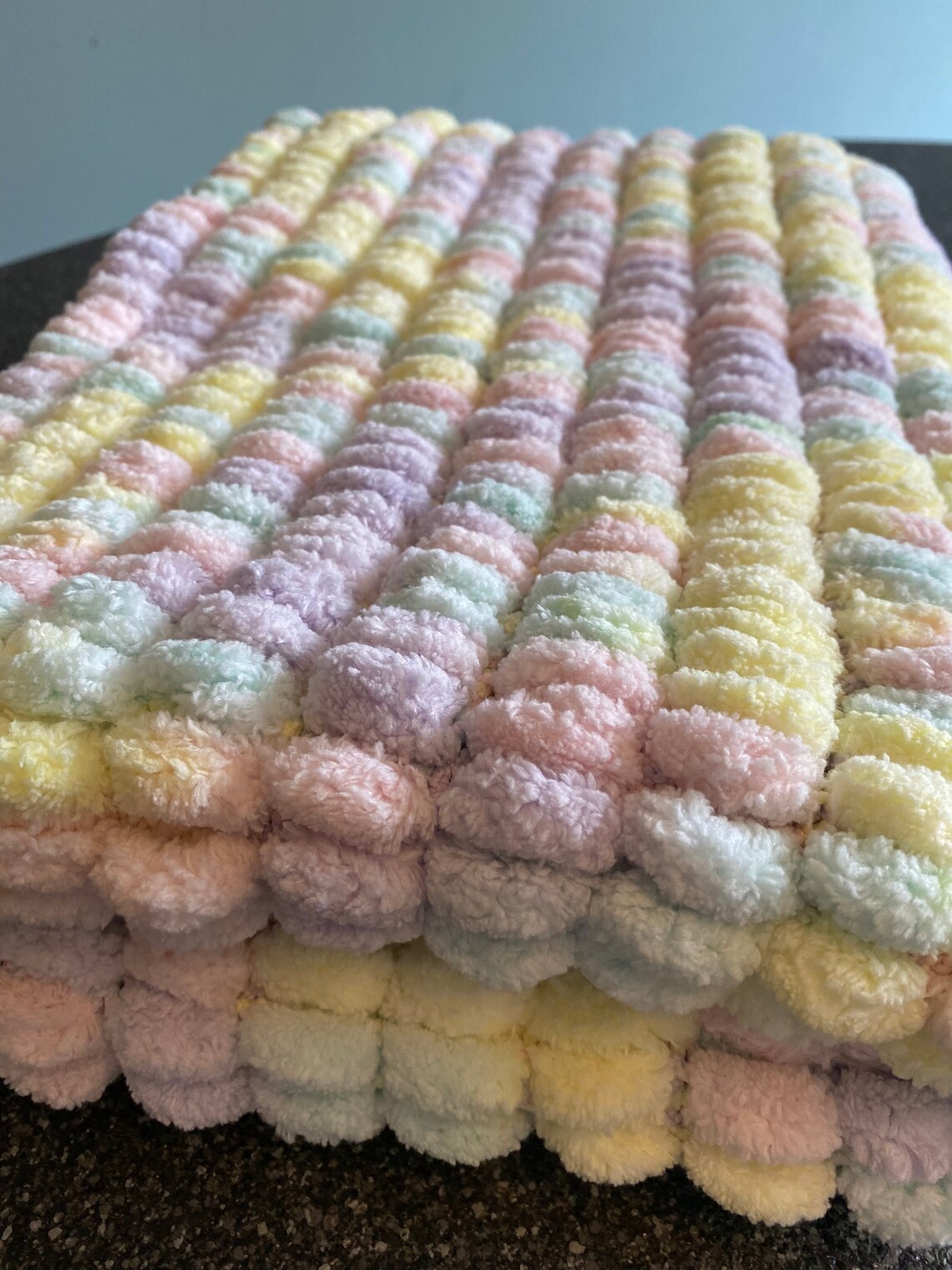 Baby pom pom pram / car seat blanket Etsy
