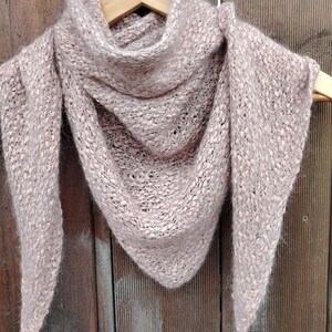 Dreiecktuch, Wolltuch handgestrickt Kaschmir-Kid Mohair Wolle,Herbst- Winter Strick, Damen