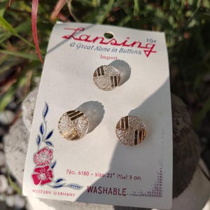Vintage Lansing Buttons 1940er Jahre Glasknöpfe Nö. 6180 auf Original Karte