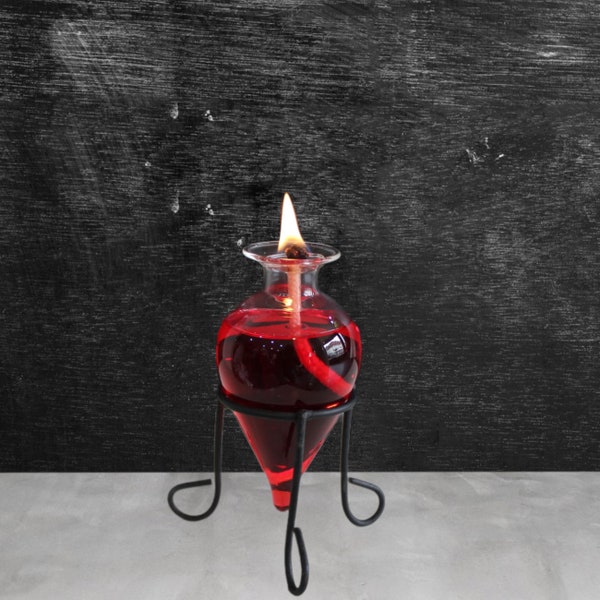 Öllampe & Moderne Öllampe Amphora mit Ständer, Docht und Dochthalter 100% Handmade - günstige alternative zu Kerzen