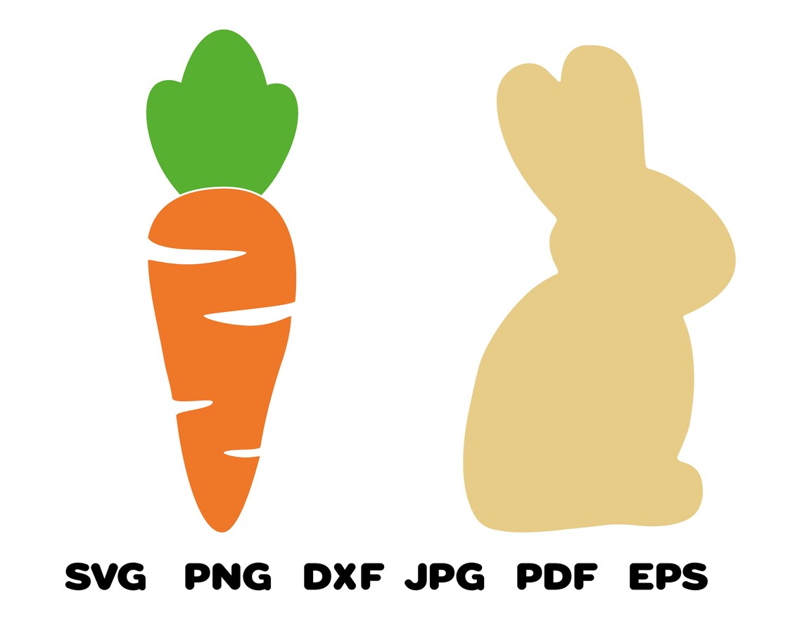 Carrot And Rabbit Easter SVG PNG DXF Cricut Instant Etsy