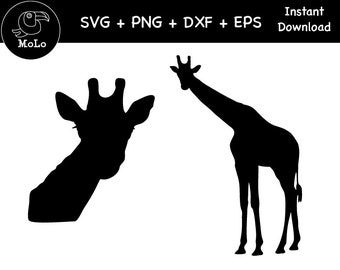 Giraffe 02 Silhouette, Giraffe Clipart, Black Giraffe Svg ,EPS PNG, DXF