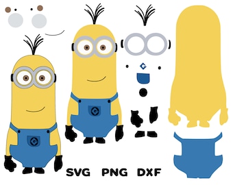 Kevin Minion Svg en capas, etiqueta de Minion, SVG, PNG, DXF