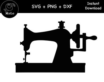 Vintage Sewing Machine SVG: Cricut, Silhouette, PNG, DXF (Digital Download)