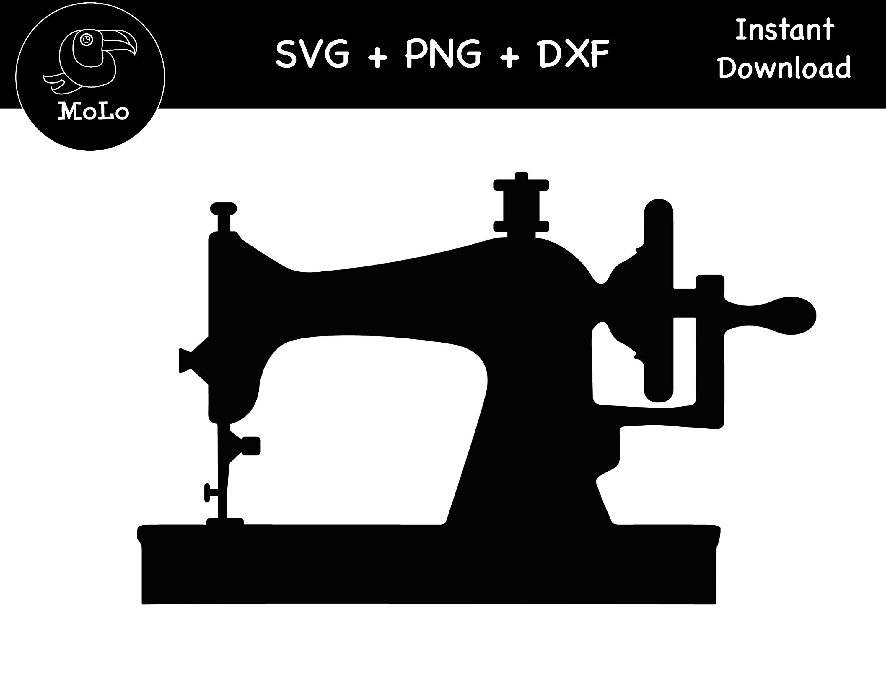 Nähmaschine SVG, Vintage Nähmaschine Cricut, SVG, PNG, DXF Silhouette
