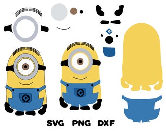 Stuart Minion Svg en capas, Minion Decal, SVG, PNG, DXF