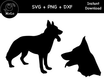 German Shepherd Svg, German Shepherd Dog Decal, SVG, PNG, DXF