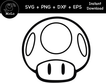 Kawaii Mushroom, Mushroom Svg, SVG, PNG, DXF, Cricut, Silhouette