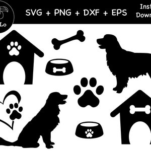 Perro Golden Retriever Svg, pakket van perro Golden Retriever, SVG, PNG, DXF