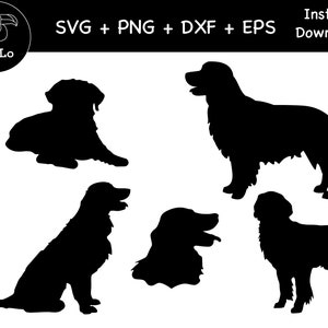 Pacchetto cane Golden Retriever, decalcomania cane Black Retriever, SVG, PNG, DXF