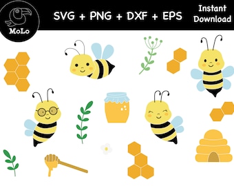 Bee Kawaii Svg Layered, Cute Bees Cricut, Bee Clipart