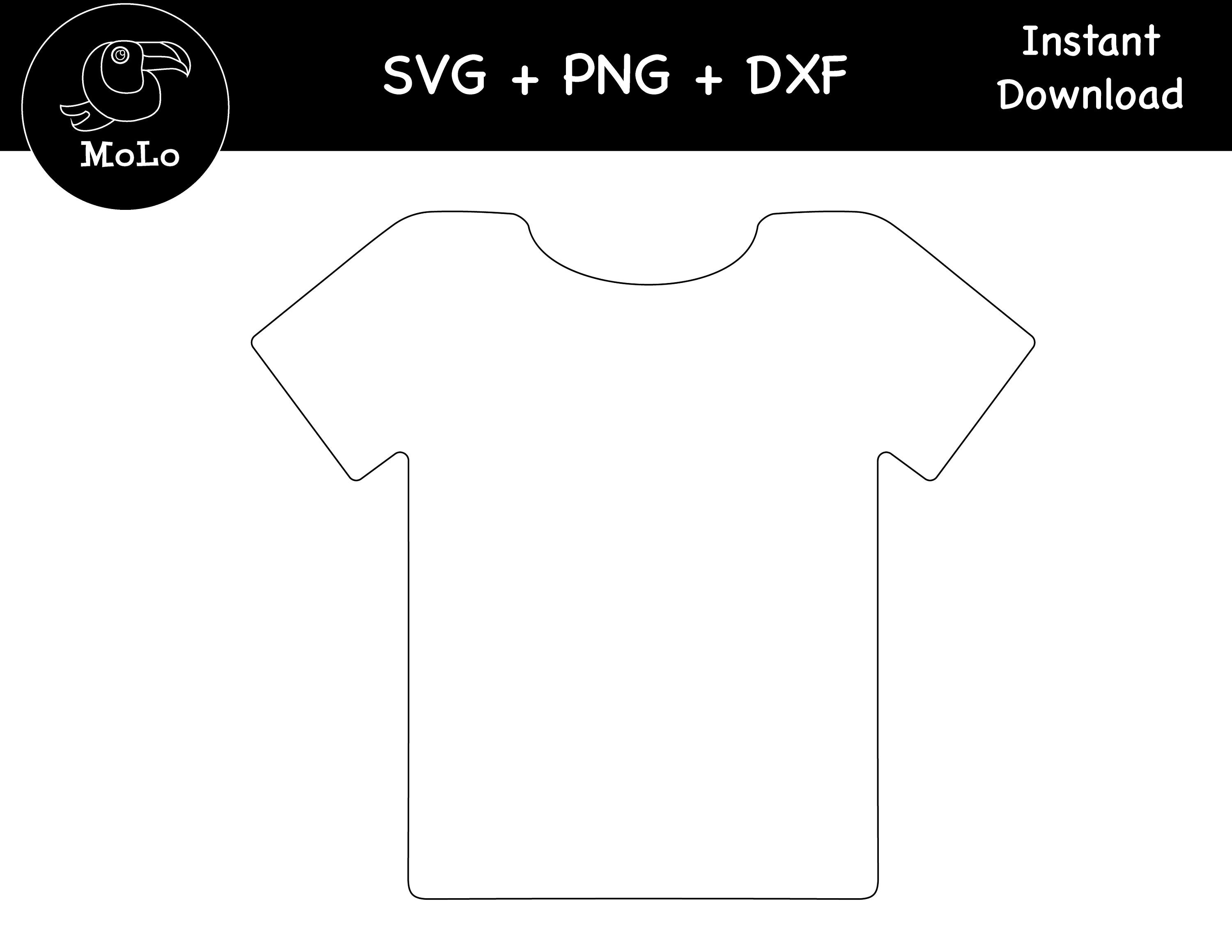 T-shirt Template, T Shirt Outline Cricut, SVG, PNG, DXF Silhouette 