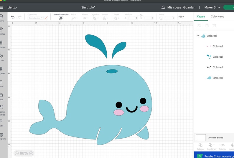 Whale Kawaii Svg Layered Cute Whale Cricut PNG DXF - Etsy