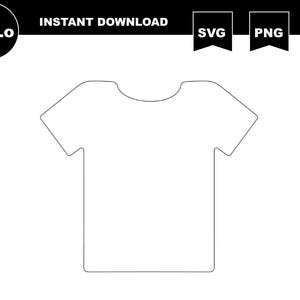 T-shirtsjabloon, T-shirtoverzicht Cricut, SVG, PNG, DXF-silhouet