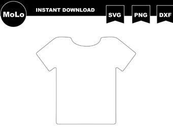 T-Shirt Vorlage, T-Shirt Kontur Cricut, SVG, PNG, DXF Silhouette