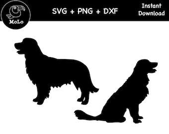 Golden Retriever SVG: Adesivo de cachorro preto (arquivos digitais)
