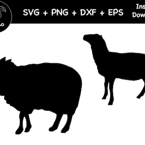 Pacchetto di pecore, decalcomania di pecora nera, SVG, PNG, DXF, sagoma, agnello