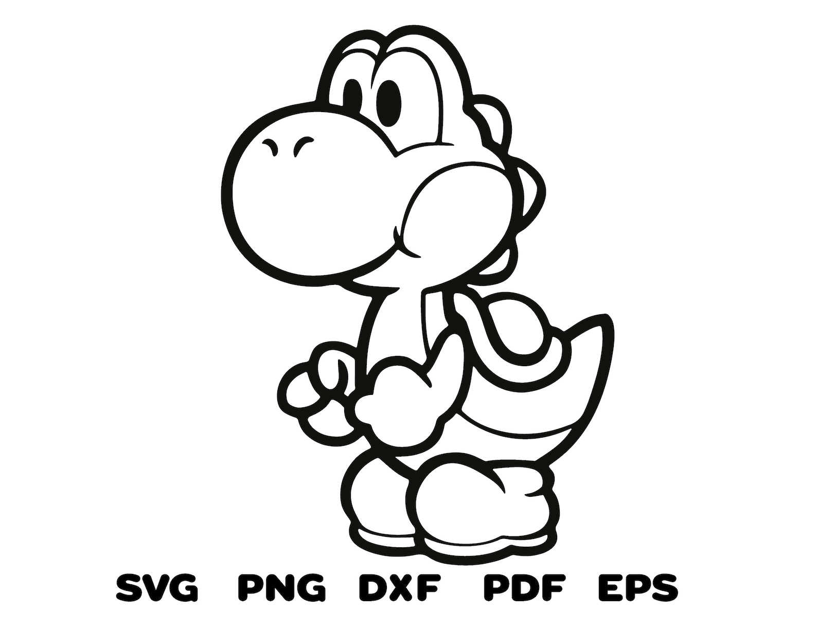 Super Mario Yoshi Yoshi Outline SVG PNG DXF Cricut Etsy