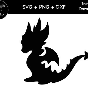Black Dragon Svg, Dragon Cricut, SVG, PNG, DXF Silhouette