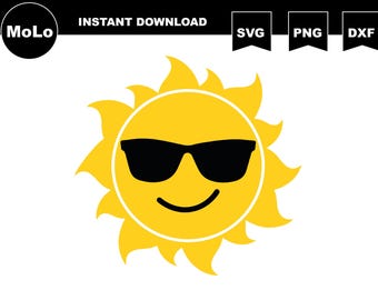 Solne Gafas der Sonne Aufdruck, Sol Cricut, SVG, PNG, DXF Datei