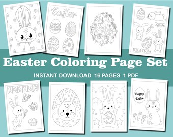 16 Easter Coloring Pages, Printable Coloring Pages, PDF, Easter Drawings