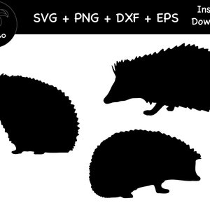 Pacote de ouriço, decalque de ouriço preto, SVG, PNG, DXF, silhueta