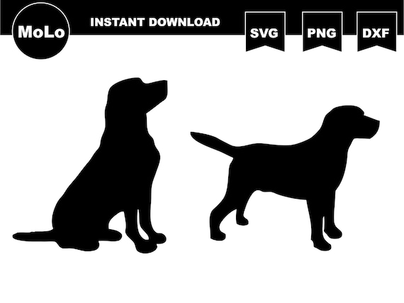 Labrador Dog Silhouette: SVG, PNG, DXF (Digital Download)