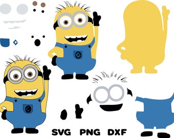 Tom Minion Svg en capas, etiqueta de Minion, SVG, PNG, DXF