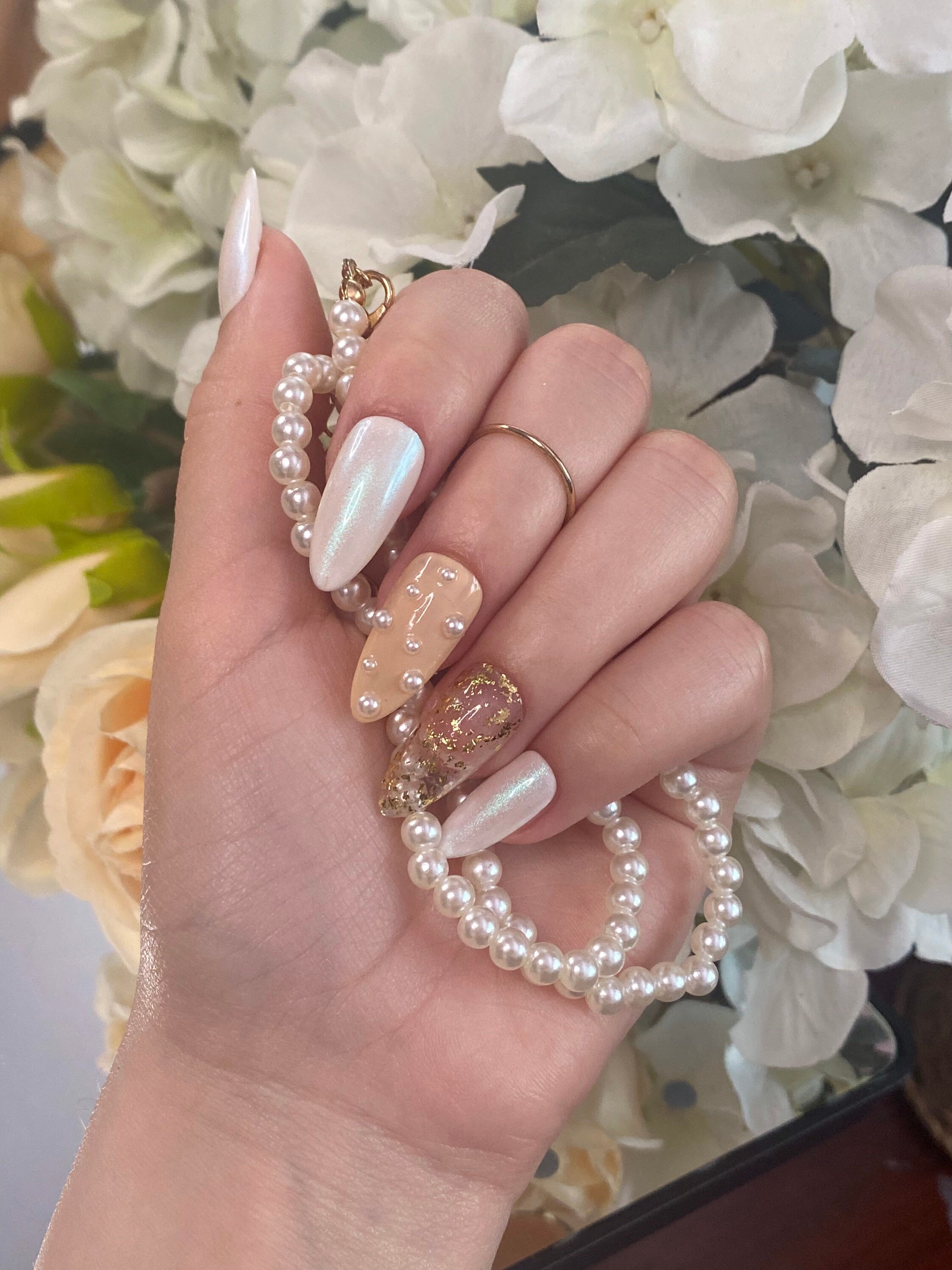 Mirror Pearly Nails - Etsy Finland
