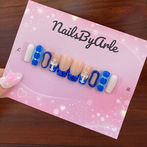 Y2k Blue Chrome Press on Nails - Nails, Gel Nails, Press on Nails