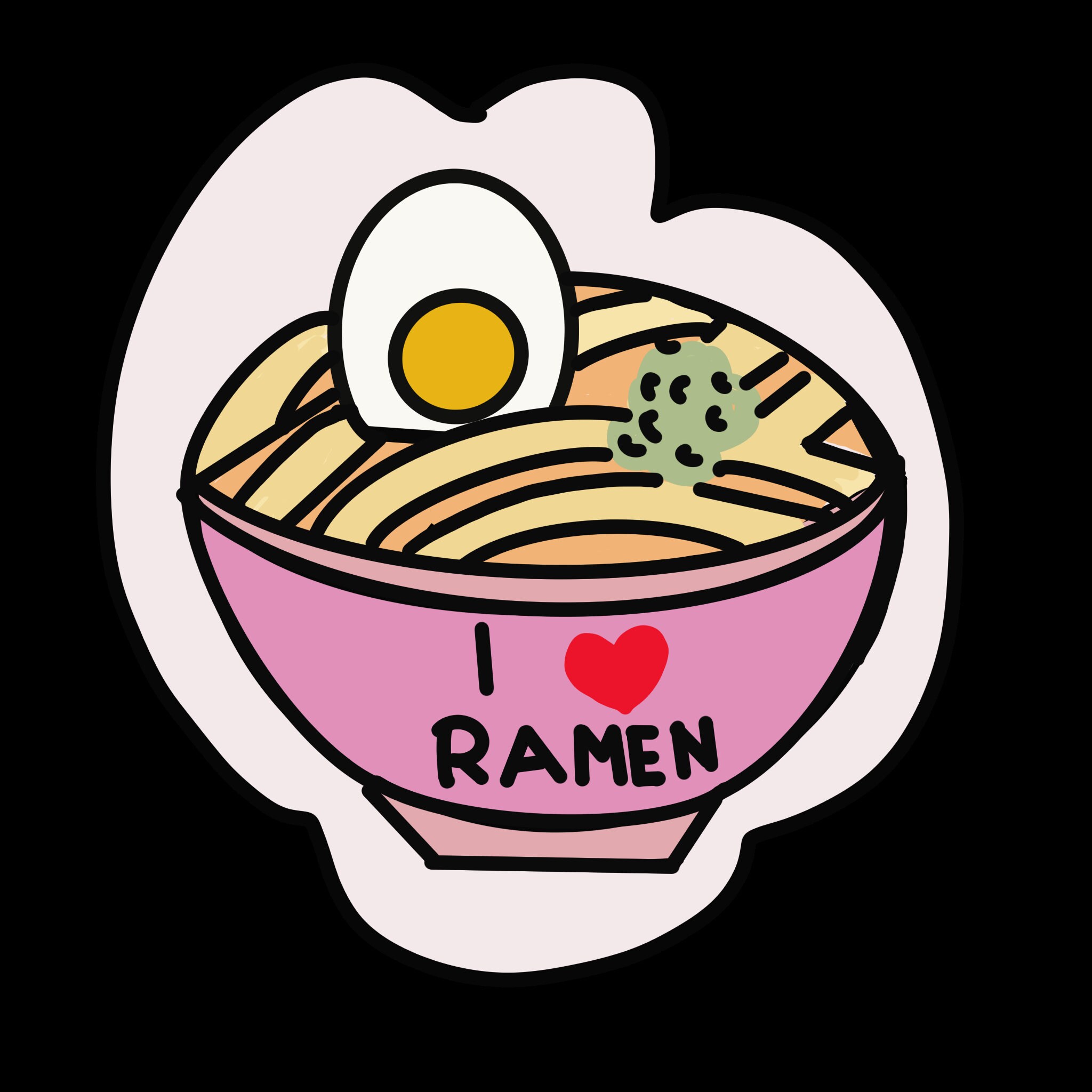 I Love Ramen Sticker Etsy