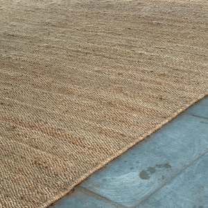 Handwoven Natural Jute Rug, Handmade Hemp Rug Custom Size Rug Vintage Area Rug Organic Fiber Rug Kitchen Rug Bohemian Rug Hallway Boho Rug