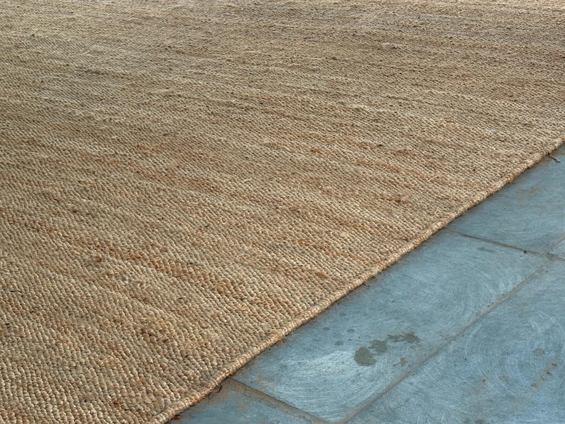 Handwoven Natural Jute Rug, Handmade Hemp Rug Custom Size Rug Vintage Area Rug Organic Fiber Rug Kitchen Rug Bohemian Rug Hallway Boho Rug