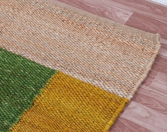 Handmade Jute Hemp Runner Area Rug Stair Runner Living Room Rug Vintage Area Rug Custom Size Jute Runner Home Décor Kitchen Rug Bedroom Rug