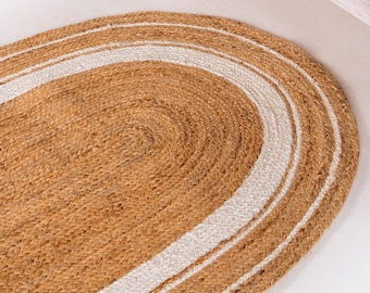 美しい家のための高級楕円形編み込みジュートエリアラグ、ジュートラグ、最高品質、ドアメイト、ラグラグ、ホームデコレーションラグ、天然ジュートラグ